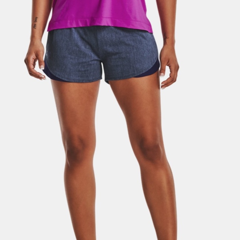 Women's UA Play Up Shorts‎ 3.0 Twist XXL plus size NWT gray and black - Picture 3 of 13
